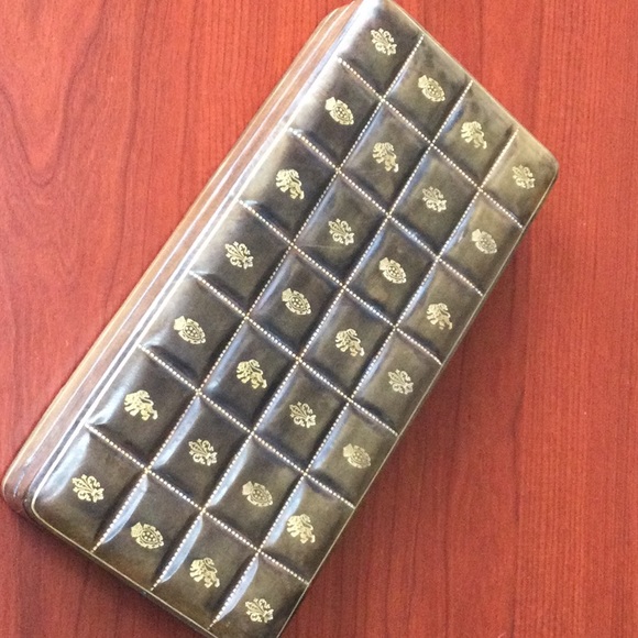 Vintage Italian Leather Gold Embossed Playing Card Box - Picture 8 of 9